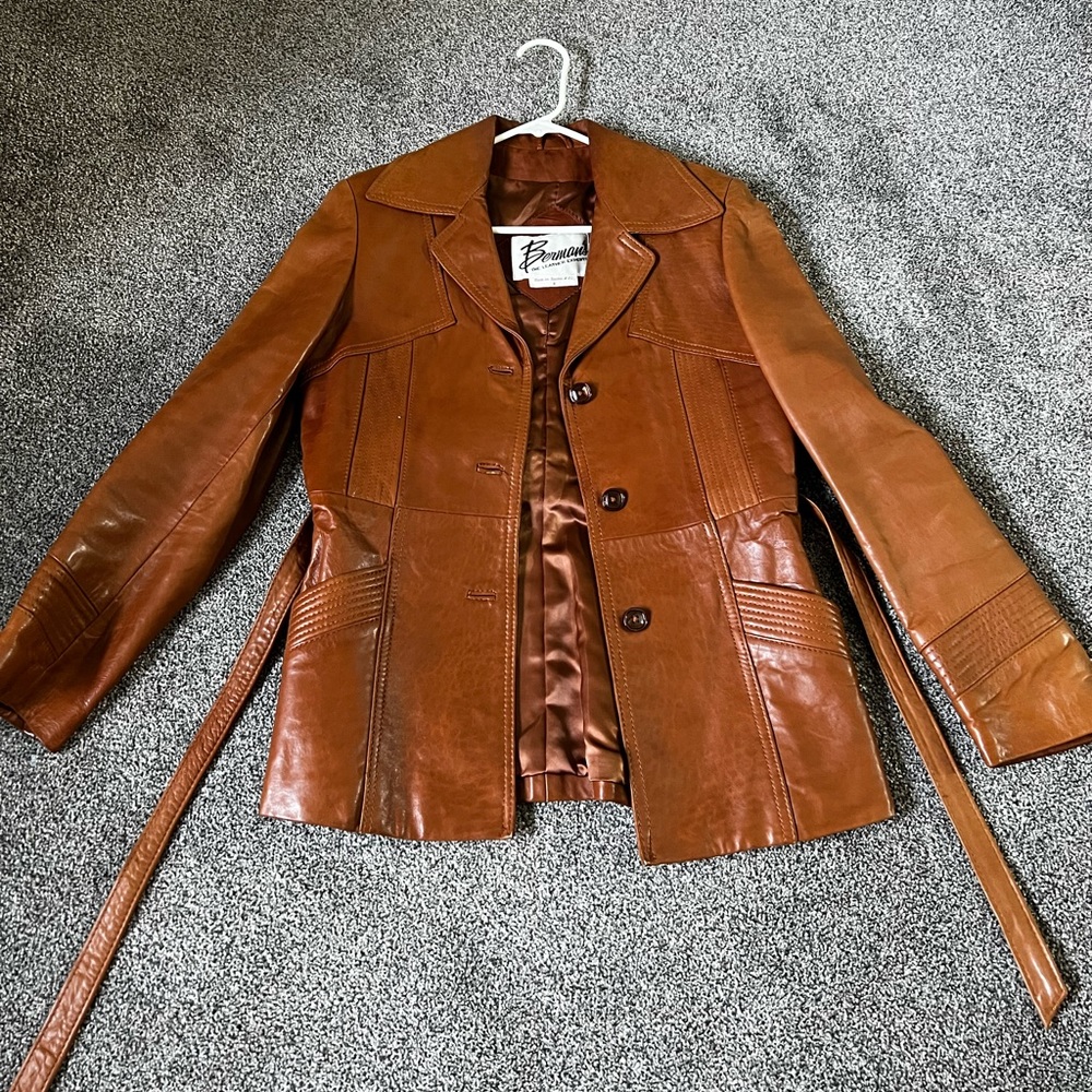 authentic vintage bermans leather jacket